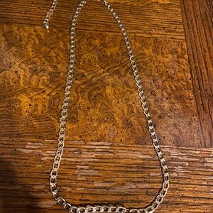 Gold Tone Curb Chain Necklace